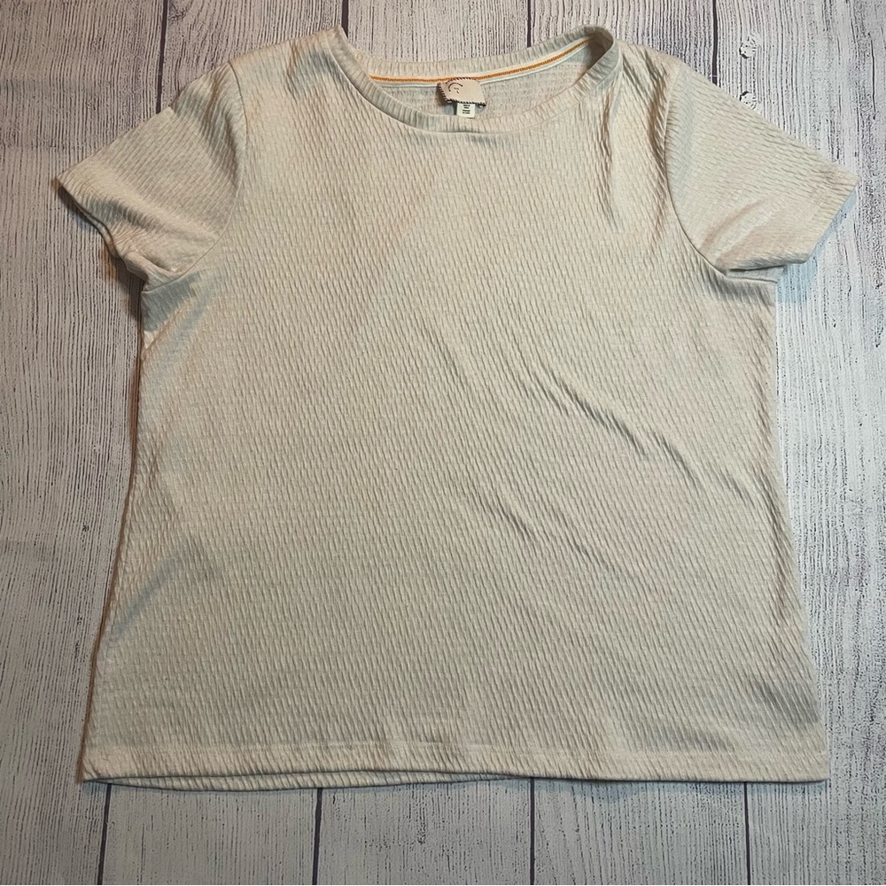 Anthropologie Postmark Off White Textured Top size Large